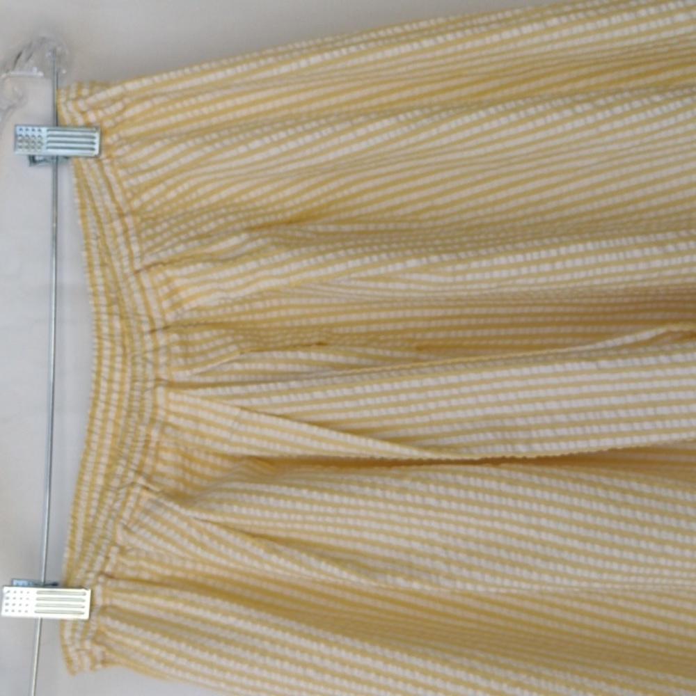 Vintage Handmade Yellow Striped Seersucker Pants L - Picture 4 of 9